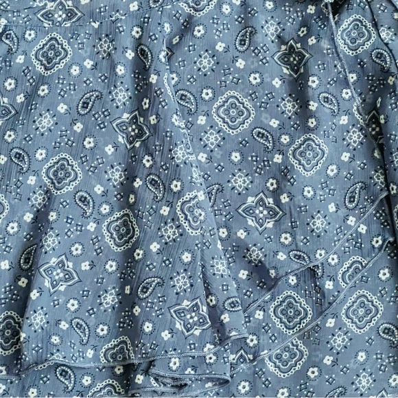 NWT Aerie Micro Mini Wrap Skirt SZ XS Blue Paisley Coquette Cowgirl Western Y2K - Picture 6 of 9